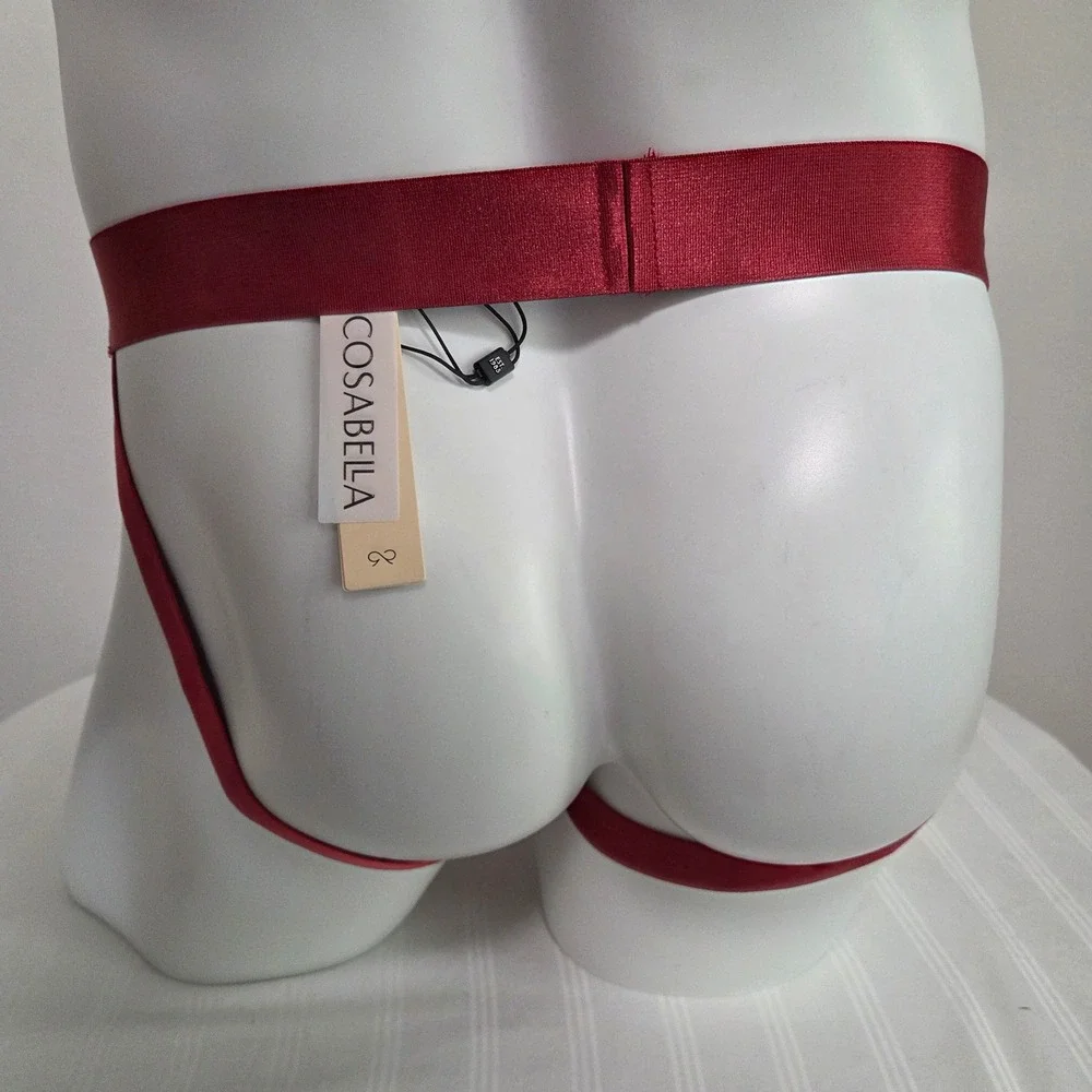 Cosabella Luxury Italian Men's Lace Jock Strap Designer Underwear Mystic Red